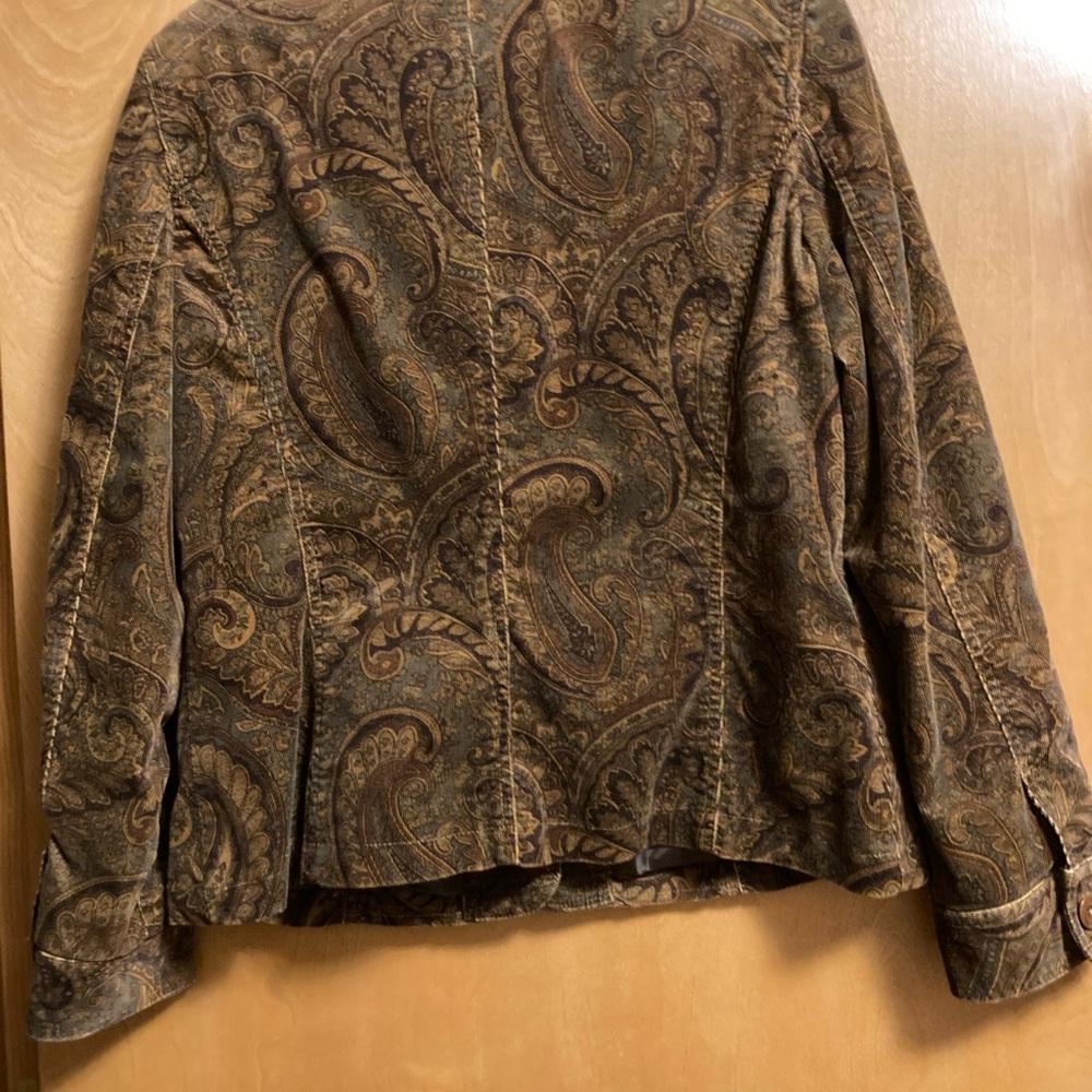 Jones New York Signature size L Jacket Blazer Brown Paisley